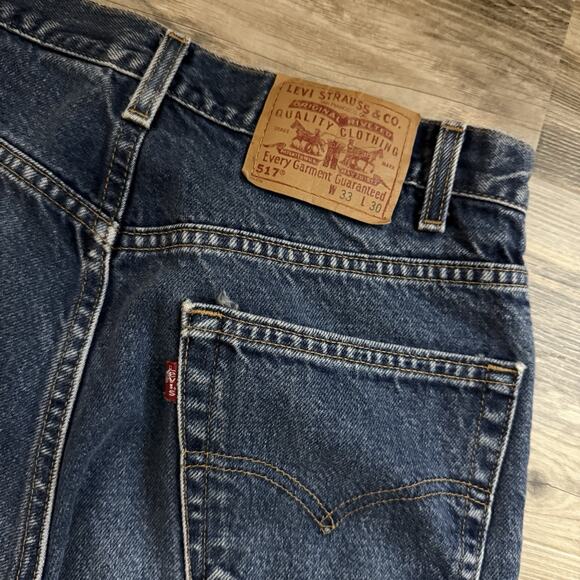 Levi’s 517 Bootcut Jeans 33x30 USA Made Custom Floral Patch Y2K Grunge - Picture 7 of 10